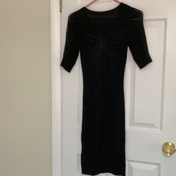 Allsaints Black knit sheer dress - Picture 4 of 5